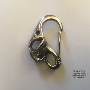 Skull Dinosaur Cat Clip Carabiner Keychain Wallet Chain Hook Stainless Accessory